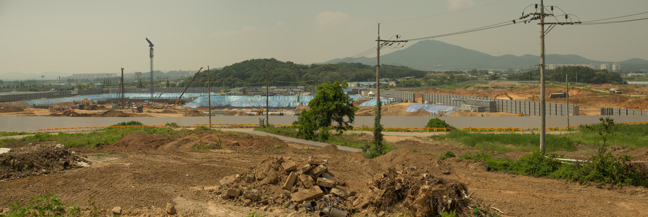 Broomsan, Korea after the mountain and entire village was demolished for 'regeneration' of the town / image: Patrick M. Lydon